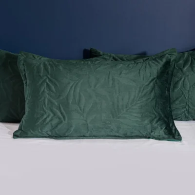Dunelm Nya Velvet Pinsonic Oxford Pillowcase Emerald