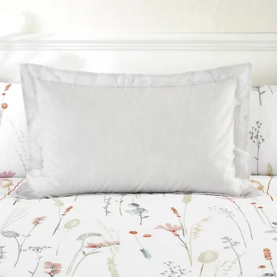 Dunelm Dried Flowers Oxford Pillowcase Pink/White
