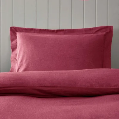 Dunelm Soft & Cosy Luxury Oxford Pillowcase Rhubarb