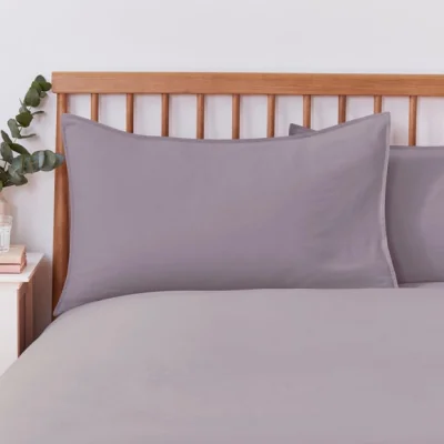 Dunelm Washed Super Soft Pillowcase Pair Lilac