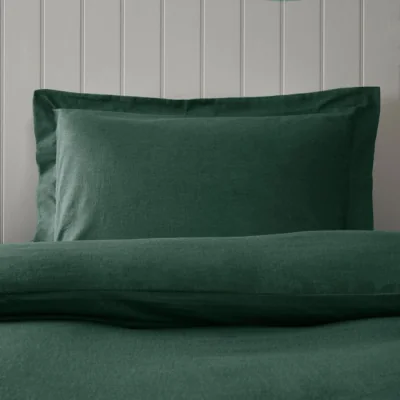 Dunelm Soft & Cosy Luxury Brushed Cotton Oxford Pillowcase Green