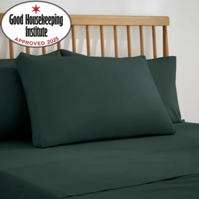 Dunelm Pure Cotton Plain Dye Box Pillowcase Bottle (Green)