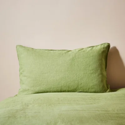 Dunelm Edited Life Linen Standard Pair of Pillowcases Olive