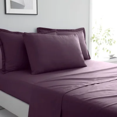 Dunelm Pure Cotton Box Pillowcase Aubergine (Purple)