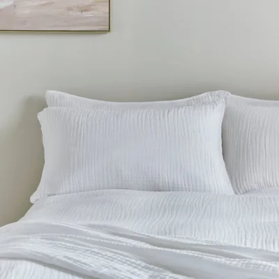 Dunelm Cotton Muslin Standard Pillowcases White