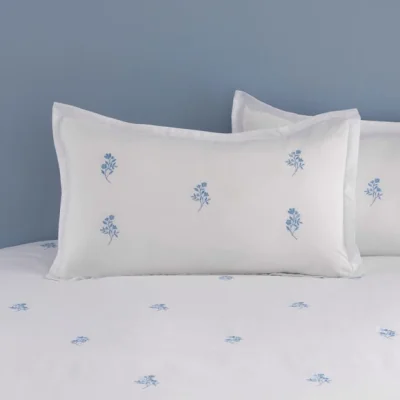 Dunelm Izara Embrdoiered Microfibre Oxford Pillowcase