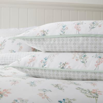Dunelm Dorma Beatrice 100% Cotton Standard Pillowcase Pair Pink/Green/White