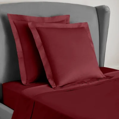 Dunelm Dorma Egyptian Cotton 400 Thread Count Percale Continental Pillowcase Dark Red
