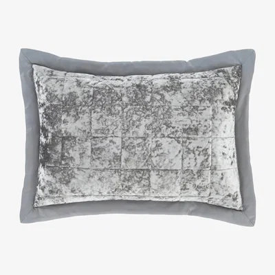 Dunelm Catherine Lansfield Silver Crushed Velvet Pillow Sham Pair Silver