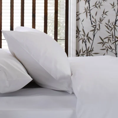 French Bedroom The Sleep 250 Sateen White Fitted Sheets and Pillowcases (Pair of Pillowcases)