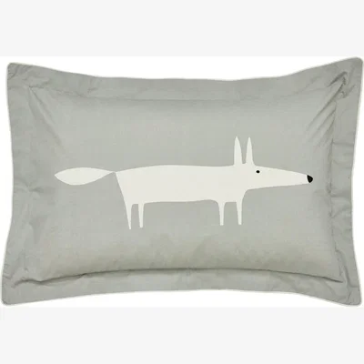Habitat Scion Cotton Mr Fox Patterned Pillowcase - Silver