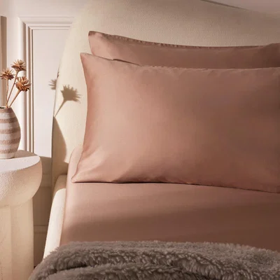 Habitat Habitat 400TC Standard Plain Pillowcase Pair - Mocha