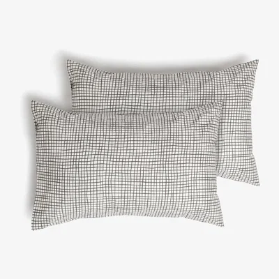 Habitat Habitat Willow Cotton Standard Pillowcase Pair - White Black