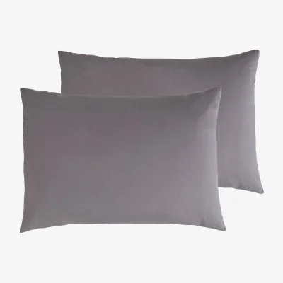 Habitat Habitat Cotton Rich 180 TC Standard Pillowcase Pair-Charcoal