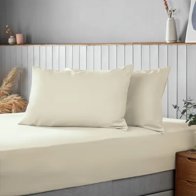 Habitat Silentnight Supersoft Plain Standard Pillowcase Pair - Cream
