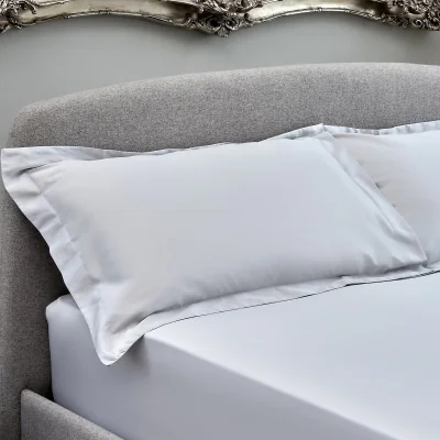 Homebase The Willow Manor Egyptian Cotton Sateen 300 Thread Count Oxford Pillowcase Pair - Pearl Grey
