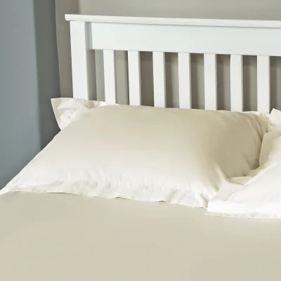 Homebase The Willow Manor 100% Cotton Percale Oxford Pillowcase Pair - Ivory