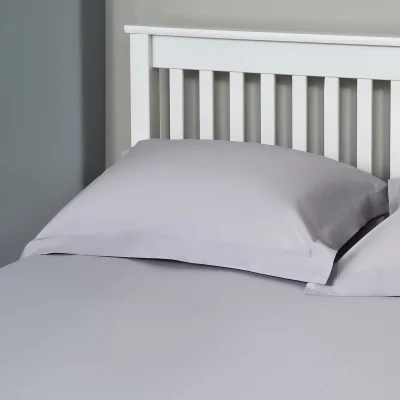 Homebase The Willow Manor 100% Cotton Percale Oxford Pillowcase Pair - Silver