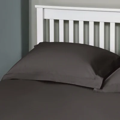 Homebase The Willow Manor 100% Cotton Percale Oxford Pillowcase Pair - Graphite