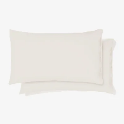 Kave Home Simmel set of 2 beige cotton and linen pillow cases 50 x 80cm