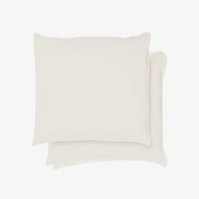 Kave Home Simmel set of 2 beige cotton and linen pillow cases 65 x 65cm