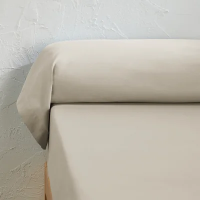 La Redoute Scenario Plain 100% Organic Cotton Percale 200 Thread Count Bolster Pillowcase