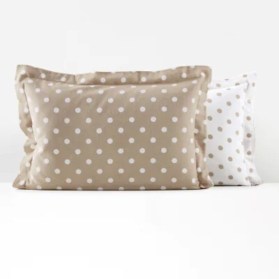 La Redoute Clarisse Polka Dot 100% Cotton Flannel Pillowcase