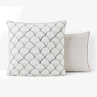 La Redoute Elka Scales 100% Cotton Percale 200 Thread Count Pillowcase