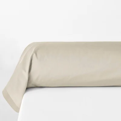La Redoute Plain 100% Organic Cotton Percale 200 Thread Count Bolster Pillowcase