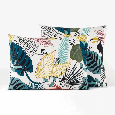 La Redoute Macara Jungle 100% Cotton Percale 200 Thread Count Pillowcase
