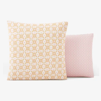 La Redoute Gardenia Floral Geometric 100% Cotton Pillowcase