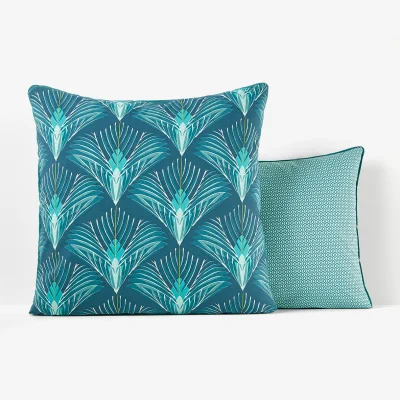 La Redoute Pampelune Art Deco Fan Cotton Percale 200 Thread Count Pillowcase