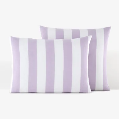 La Redoute Tamori Violet Striped 100% Cotton Pillowcase