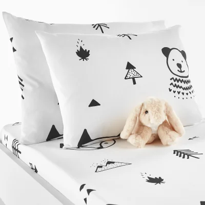La Redoute Forest Camp Animal 100% Cotton Cot Pillowcase