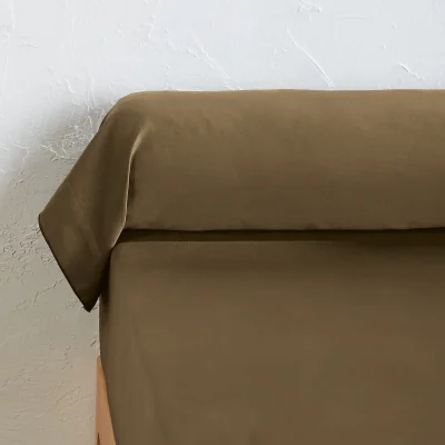 La Redoute Victor Plain Washed Cotton Satin 300 Thread Count Bolster Pillowcase