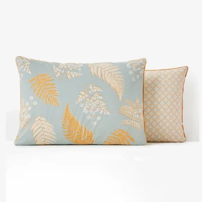 La Redoute Fougère Floral 100% Cotton Percale 200 Thread Count Pillowcase