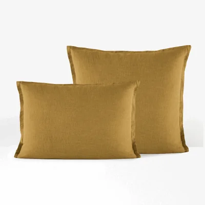 La Redoute Linot Plain 100% Washed Linen Pillowcase