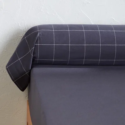 La Redoute Charlie Checked 100% Cotton Flannel Bolster Pillowcase