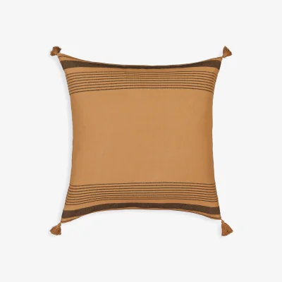 La Redoute Doni Striped Tassel 100% Cotton Pillowcase