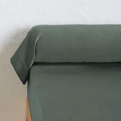 La Redoute Victor Plain Washed Cotton Satin 300 Thread Count Bolster Pillowcase