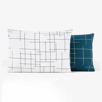 La Redoute Charline Graphic Reversible 100% Cotton Pillowcase