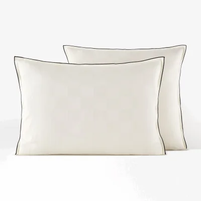 La Redoute Victor Checkerboard 100% Washed Cotton Satin 300 Thread Count Pillowcase