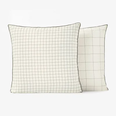 La Redoute Basile Checked 100% Washed Cotton Pillowcase