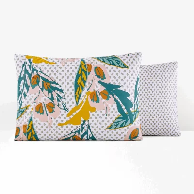 La Redoute Martigues Floral 100% Cotton Percale 200 Thread Count Pillowcase