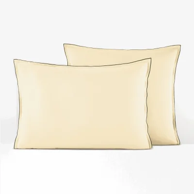La Redoute Victor Plain 100% Washed Cotton Satin 300 Thread Count Pillowcase