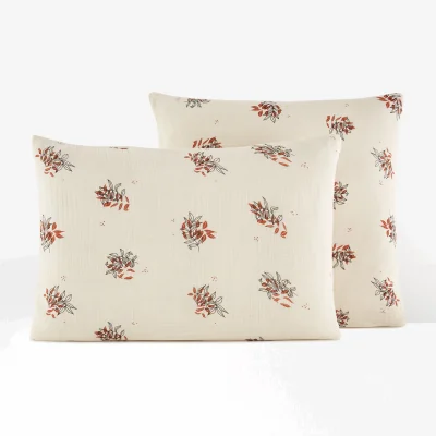 La Redoute Monceaux Floral 100% Cotton Muslin Pillowcase