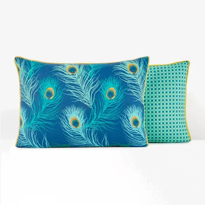 La Redoute Shakhra Peacock 100% Cotton Percale 180 Thread Count Pillowcase