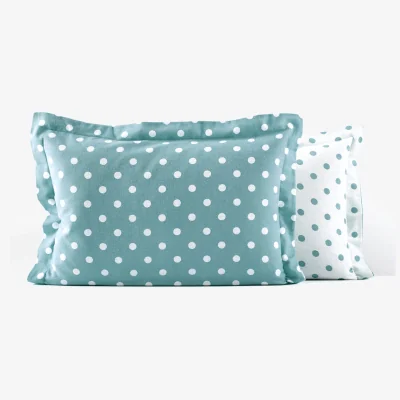 La Redoute Clarisse Polka Dot 100% Cotton Flannel Pillowcase