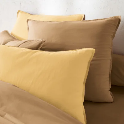 La Redoute Scenario Plain 100% Washed Cotton Pillowcase
