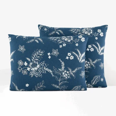 La Redoute Balina Floral Embroidered Washed Linen & Cotton Pillowcase